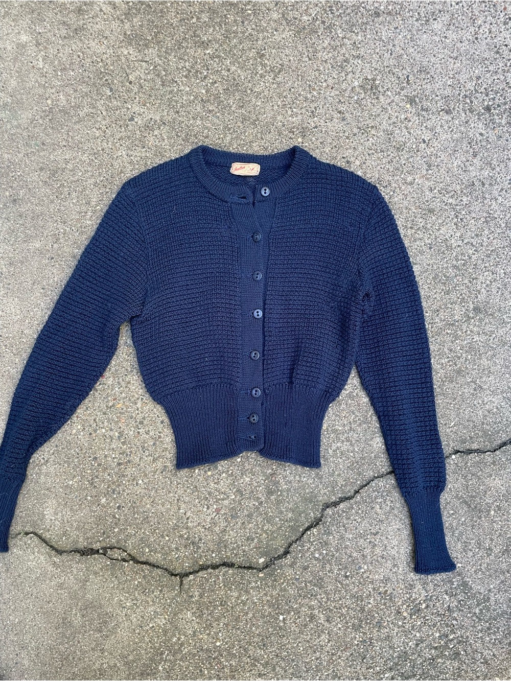 Vintage Jantzen Navy Button-Front Women’s Sweater Cardigan